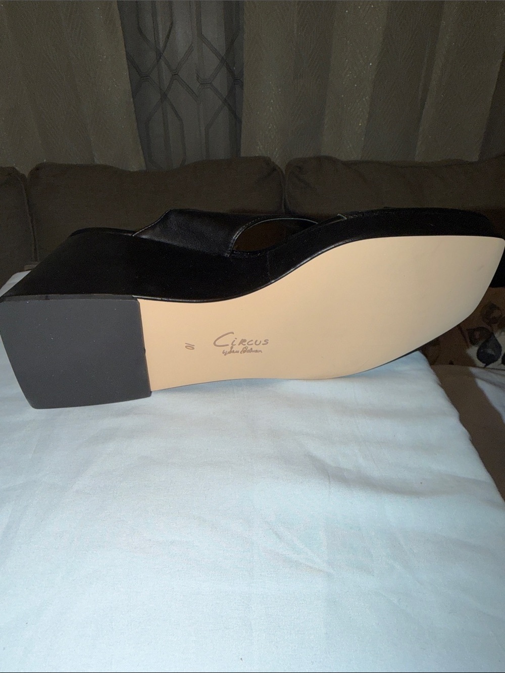 Circus by Sam Edelman Black Wedge Thong Sandal — Smooth Slip-On - Picture 7 of 7